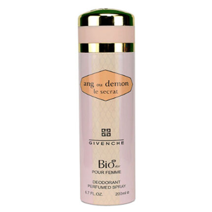 اسپری زنانه بیو استار مدل Demon Le Secret با رایحه خنک و شیرین. ترکیبی درخشان از چای سبز، لیمو و گلهای سفید، ایدهآل برای روزهای بهاری و تابستانی.