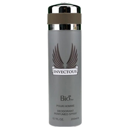 اسپری مردانه بیو استار مدل Invictus با رایحهای خنک و تند و ترکیبی از نتهای آبزی و چوبی. عطری پرانرژی و اسپرت، مناسب فصول گرم و استفاده روزانه.