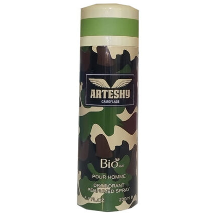 اسپری مردانه بیو استار مدل Arteshy با رایحهای خنک و تلخ و ترکیبی از نتهای سبز و چوبی. عطری کلاسیک و بسیار شیک، مناسب برای فصول گرم سال.