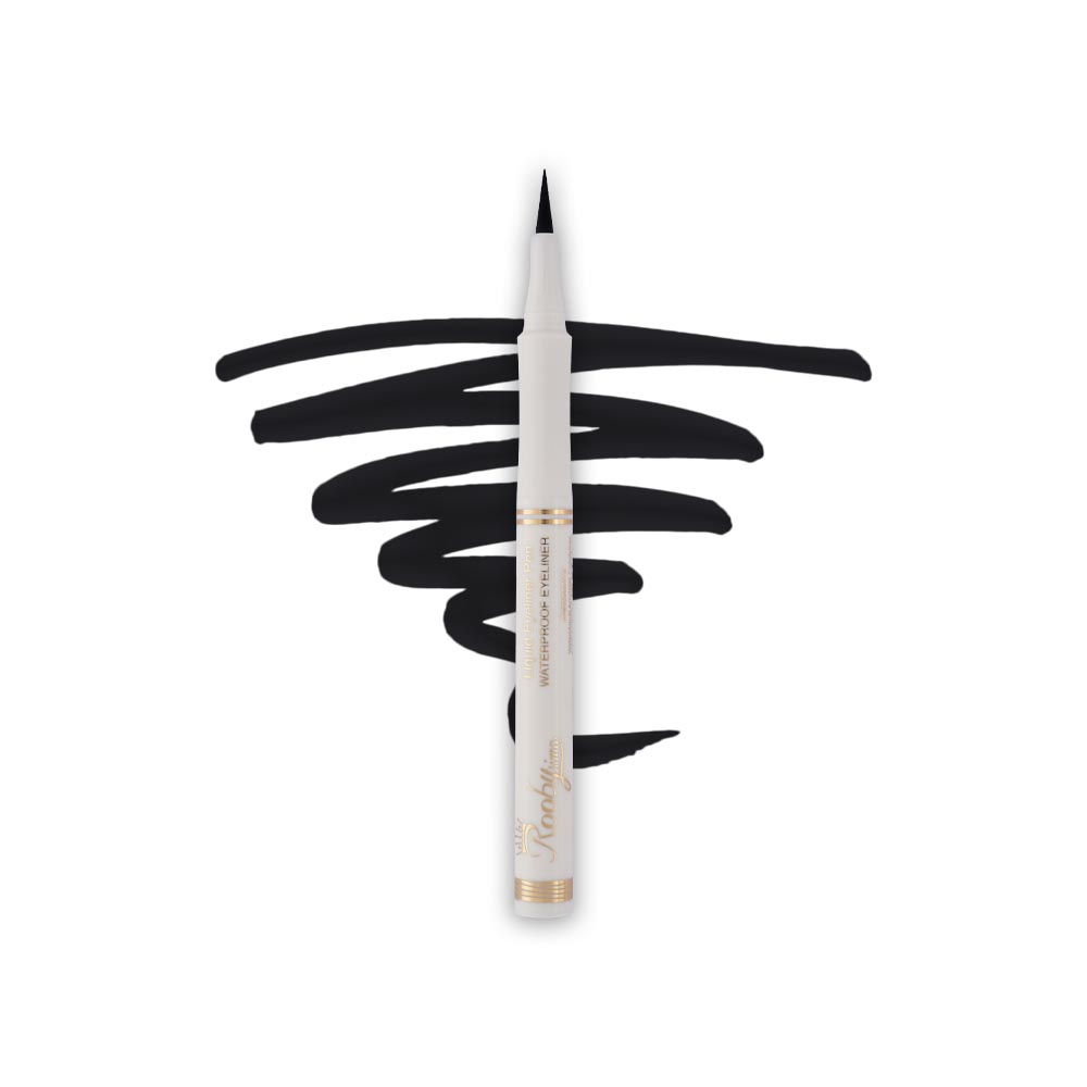 rooby-sima-eyeliner-I خط چشم مویی و ضد آب روبی سیما با بدنه سفید و نوک بسیار ظریف برای کشیدن خطوط دقیق و مشکی