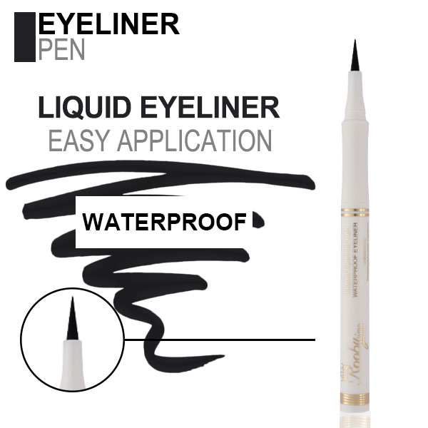 rooby-sima-eyeliner-II خط چشم مویی و ضد آب روبی سیما با بدنه سفید و نوک بسیار ظریف برای کشیدن خطوط دقیق و مشکی