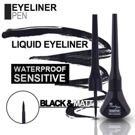 خط چشم کوزه ای و ضد آب روبی سیما مخصوص چشم های حساس با اپلیکاتور مویی و رنگ مشکی مات