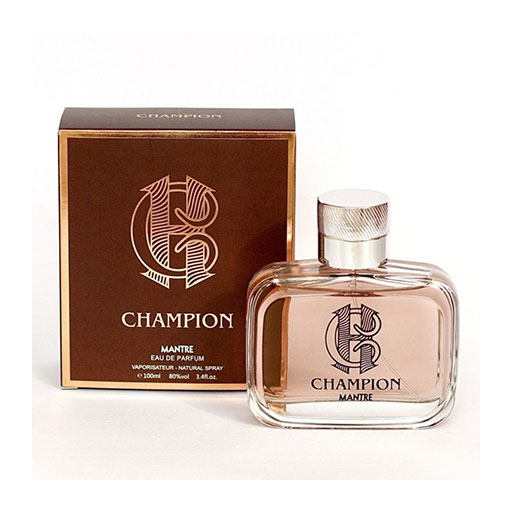 مانتره چمپیون ادو پرفیوم مردانه چمپیون (Champion) از برند مانتره با جعبه و شیشه قهوهای و طلایی