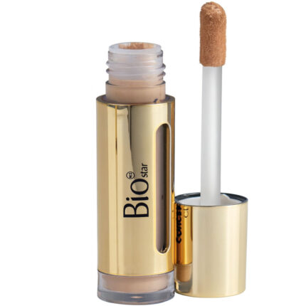 کانسیلر مایع بیواستار با اپلیکاتور و بافت سبک مناسب پوست نرمال و چرب در بستهبندی طلایی